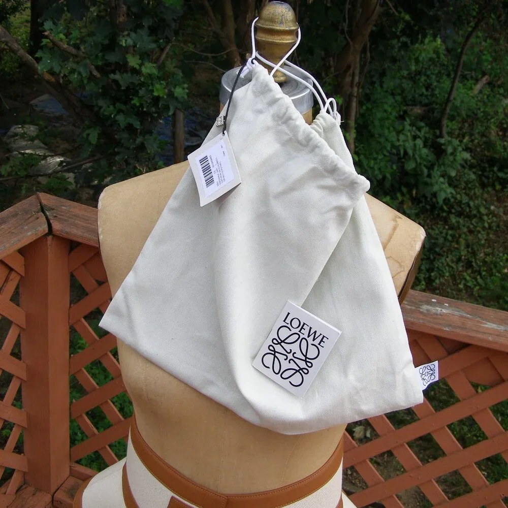 RARE NWT LOEWE Tan Canvas & Leather Obi Belt